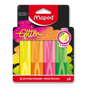 Zvýrazňovač Maped Glitter Fluo 4 ks, blistr